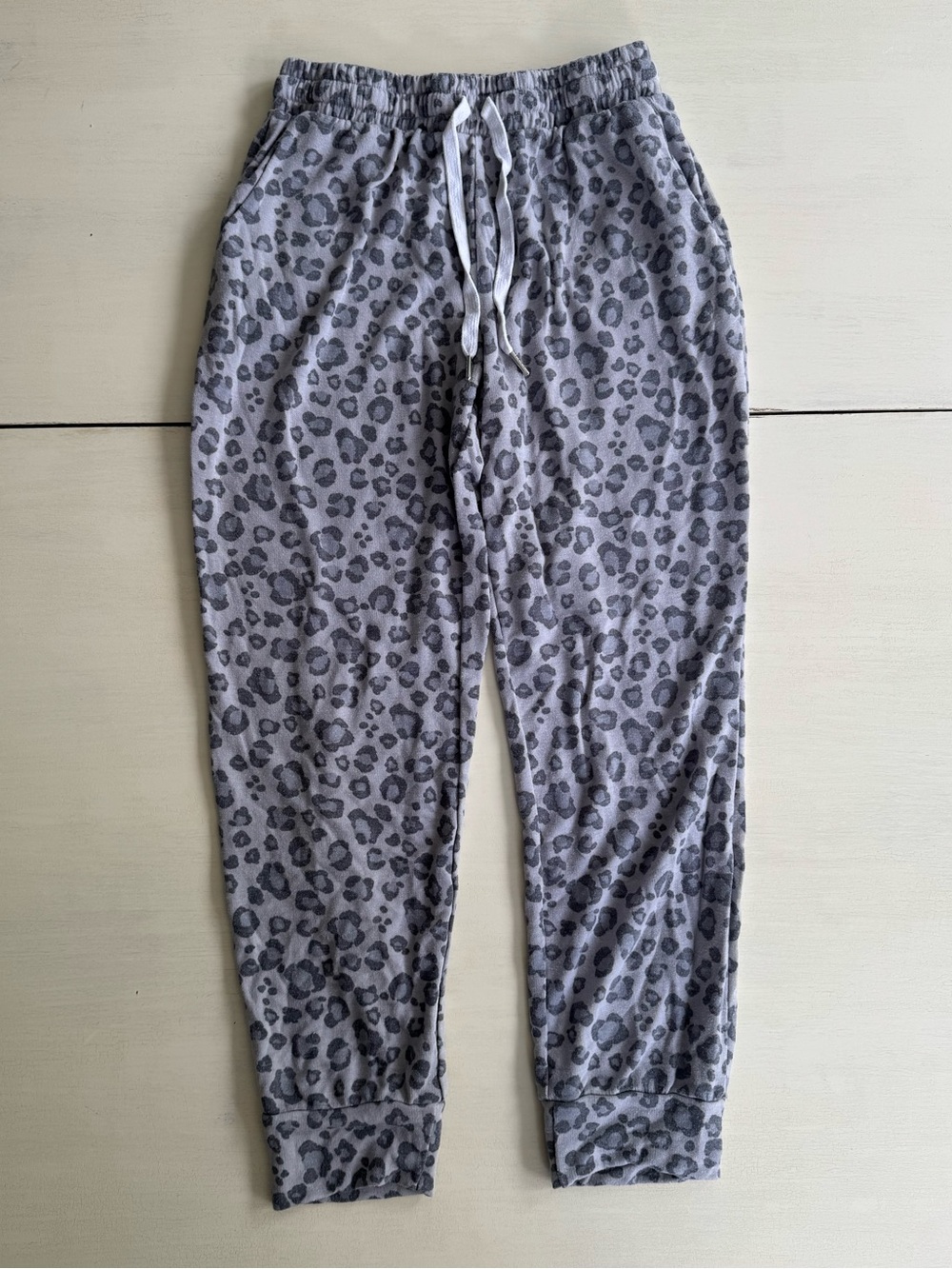 Gray Leopard Joggers